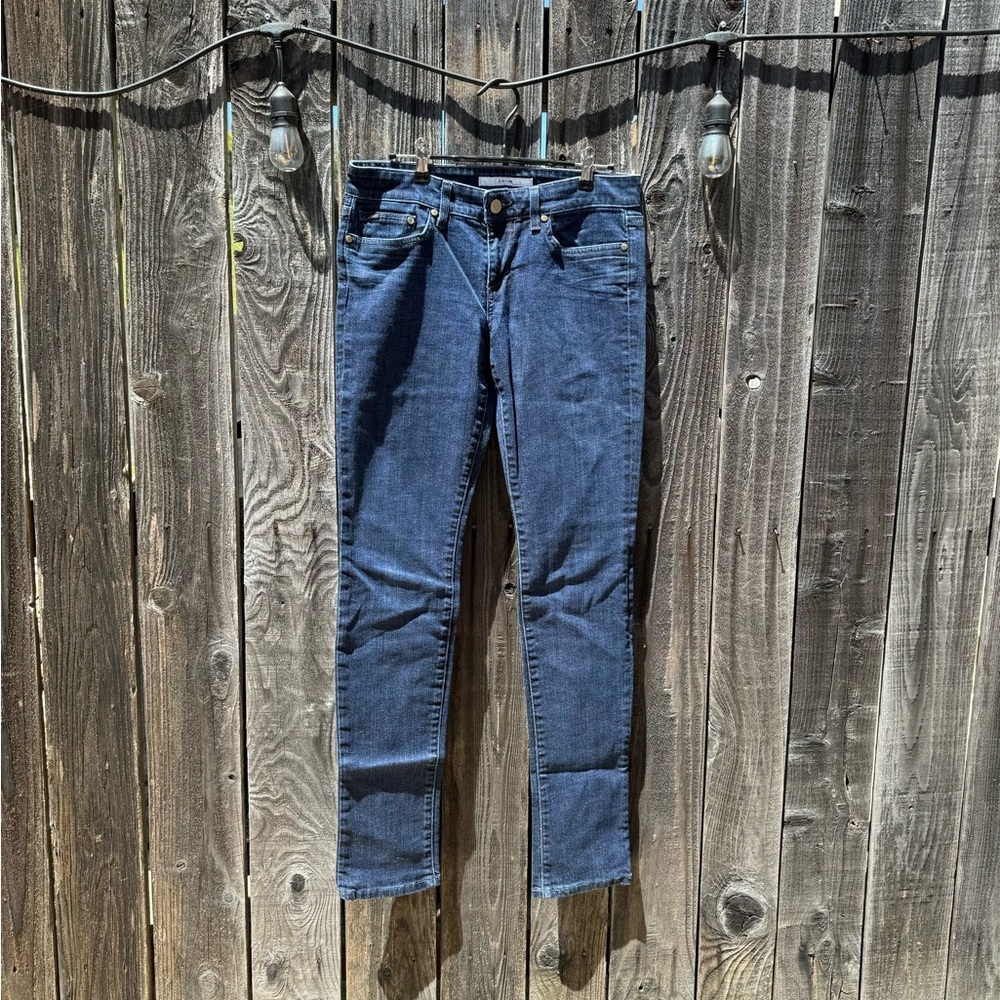 Joe's Jeans Dark Wash Denim Mid High Rise Skinny Chelsea sz 29 Jeans 33” inseam